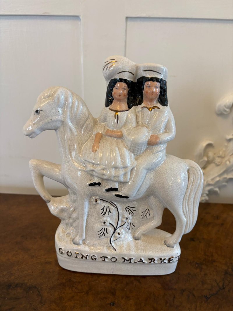 Pair of Antique Staffordshire Flat Back Figures on Horseback - Image 3